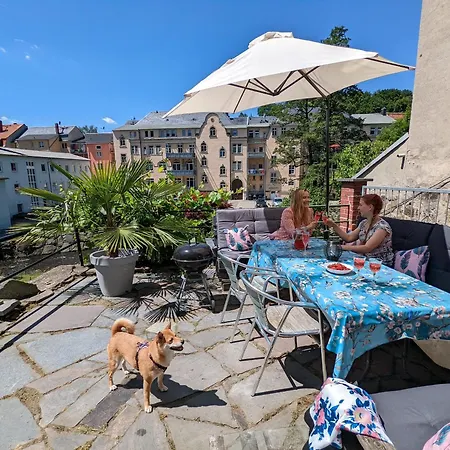 F2 - Urlaubsmagie Sauna, Whirlpool, Pool & Garten 赛博尼茨