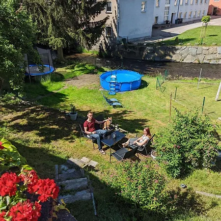 F2 - Urlaubsmagie Sauna, Whirlpool, Pool & Garten 赛博尼茨